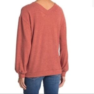 Nordstrom PST by Project Social T V- Neck Knit Sweater Heather Chilli Women's XS